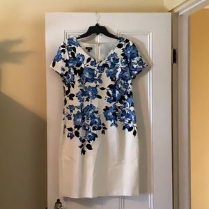 Talbots blue floral dress 12 petite